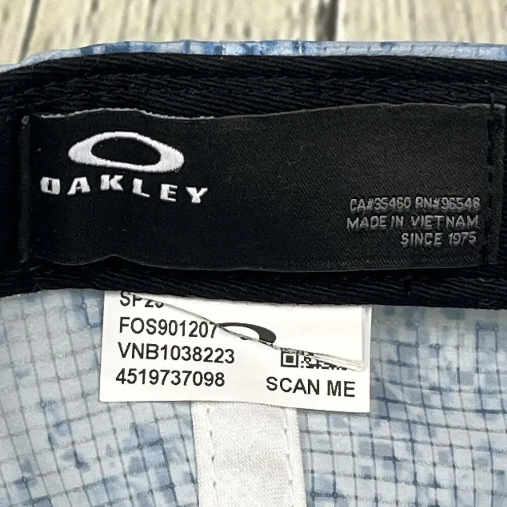 OAKLEY Sand Camo Hat Mens Cap Blue Water Repellent Adjustable One Size